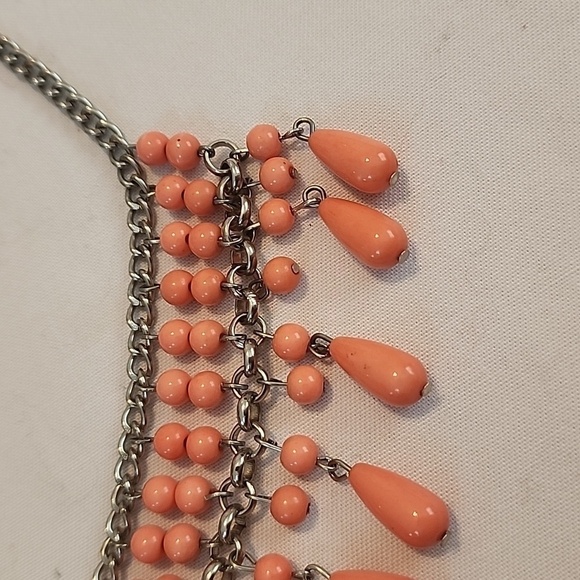 pink  boho  bib necklace - Picture 3 of 4